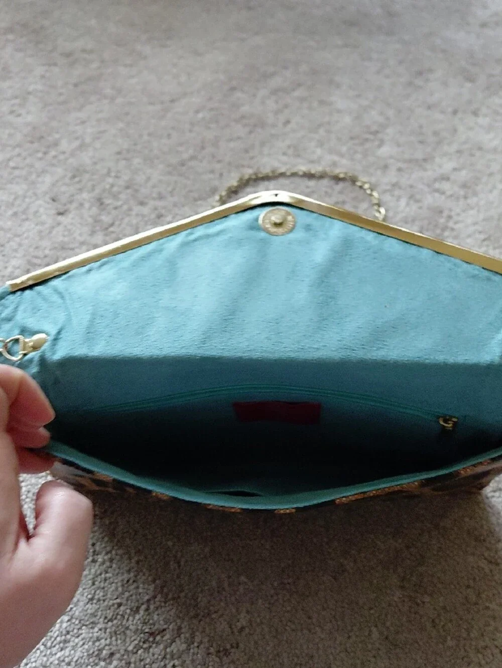 Leopard Print Envelope Clutch - Animal Print Brown Fashion Bag